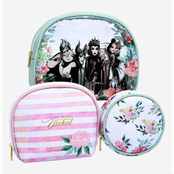 Disney Bags New Disney Villains Floral Cosmetic Bag Set Poshmark